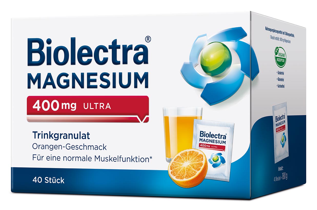 Biolectra Magnesium 400mg Ultra Trinkgranulat Orange 40 Stück