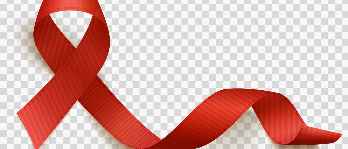 Rote Schleife auf weißem Hintergrund